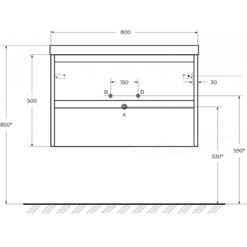 BelBagno Тумба с раковиной Kraft 39 80 Rovere Tabacco с раковиной BB-8099-3-80
