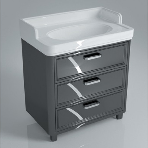 Kerama Marazzi Тумба под раковину Pompei 80, 3 ящика, черная