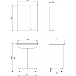 ASB-Mebel Мебель для ванной Бари 60 2.0 белая