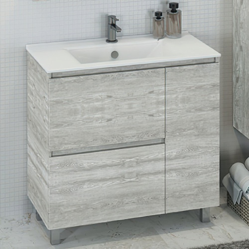 Comforty Мебель для ванной Верона 90 (Quadro) дуб белый