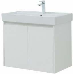 Aquanet Тумба с раковиной Nova Lite 75 2 дверцы подвесная белая глянцевая