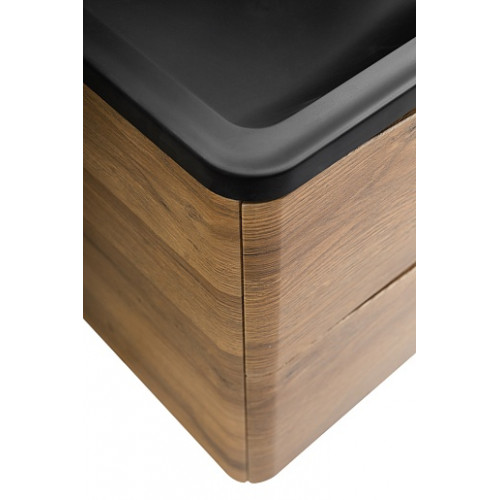 BelBagno Тумба с раковиной Acqua 120 подвесная Rovere Rustico с раковиной BB1200/455-LV-ART-ALR-NERO
