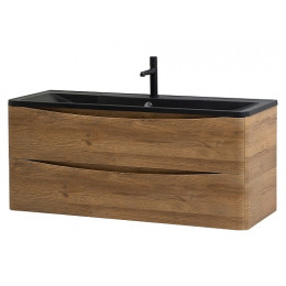 BelBagno Тумба с раковиной Acqua 120 подвесная Rovere Rustico с раковиной BB1200/455-LV-ART-ALR-NERO