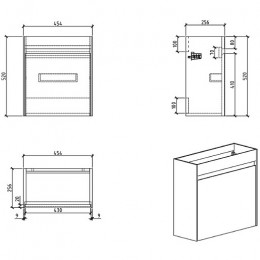 BelBagno Мебель для ванной Pietra mini 46 R Stucco Cemento, BTN