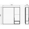 Comforty Зеркальный шкаф Штутгарт 75 дуб темно-коричневый/черный