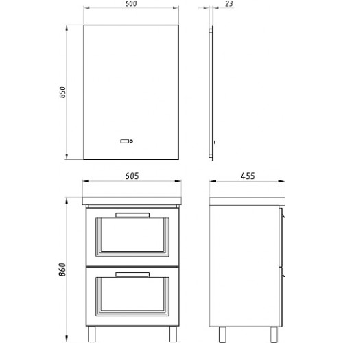ASB-Mebel Мебель для ванной София 60 белая матовая