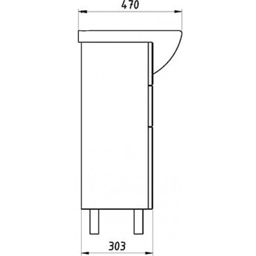 ASB-Mebel Тумба с раковиной Мессина 80/3 белая