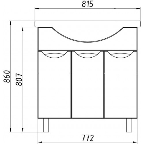 ASB-Mebel Тумба с раковиной Мессина 80/3 белая