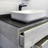 Comforty Тумба с раковиной Прага 75 T-Y9378 с графитовой столешницей подвесная дуб белый