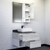 Comforty Тумба с раковиной Прага 75 T-Y9378 с графитовой столешницей подвесная дуб белый