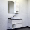 Comforty Тумба с раковиной Прага 75 T-Y9378 с графитовой столешницей подвесная дуб белый
