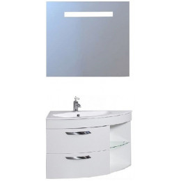 De Aqua Мебель для ванной Трио Люкс 90 L, зеркало Экстра EXT 90 FP
