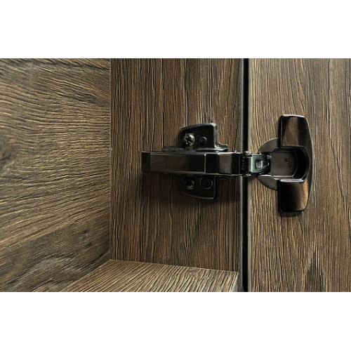 Comforty Зеркальный шкаф Франкфурт 90 дуб шоколадно-коричневый/черный