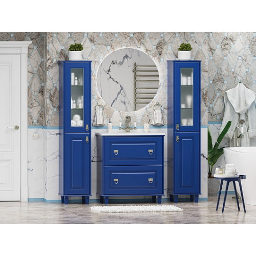 Misty Тумба с раковиной Версаль 80 синяя