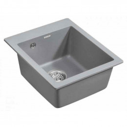 Мойка для кухни Paulmark Leer PM104249-GRM 41х49 серый металлик