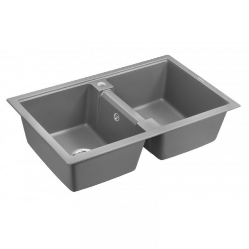 Мойка для кухни Paulmark Zwilling PM238150-GRM 81х50 серый металлик