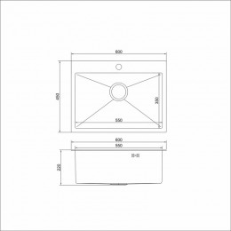 Мойка MIXLINE настольный монтаж 60х45 (3,0) вып 3 1/2, 22см с сифоном черный графит PRO (547236)