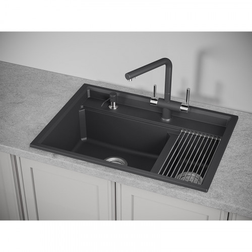 Кухонная мойка Granula Kitchen Space KS-7302 73x51 чёрный
