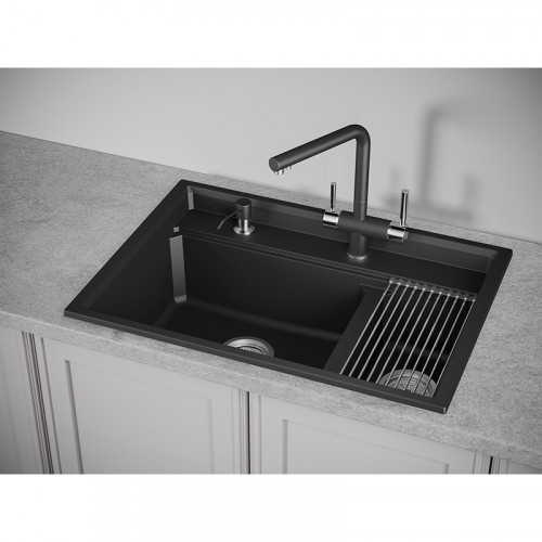 Кухонная мойка Granula Kitchen Space KS-7302 73x51 шварц