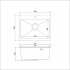 Мойка MIXLINE настольный монтаж 53х43 (3,0) вып 3 1/2, 22см с сифоном черный графит PRO (547234)