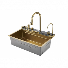 Многофункциональная кухонная мойка Savol S-SC001C матовое золото