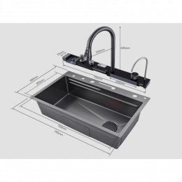 Многофункциональная кухонная мойка Savol S-SC001Q графит