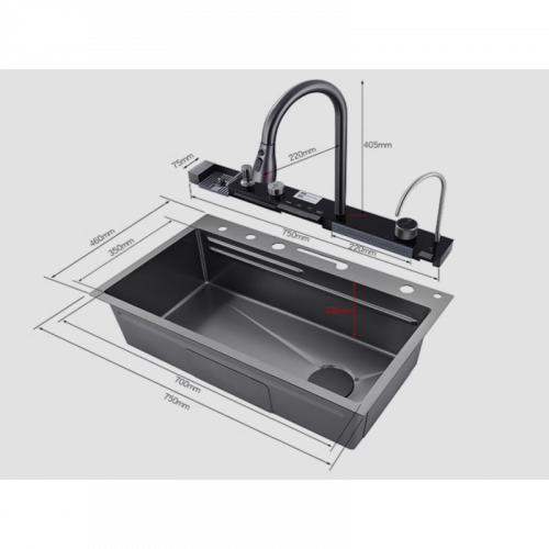 Многофункциональная кухонная мойка Savol S-SC001Q графит