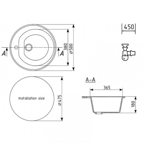 Кухонная мойка Ulgran U-101-341 ультра-белый матовый