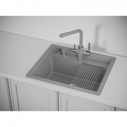 Кухонная мойка Granula Kitchen Space KS-6003 60x51 алюминиум