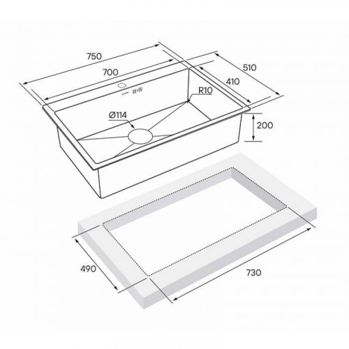 Мойка для кухни Paulmark Vast PM217551-BS 75х51 сталь