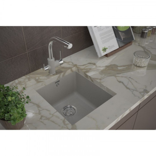 Мойка для кухни Paulmark Brilon PM104546-GRM 45х46 серый металлик