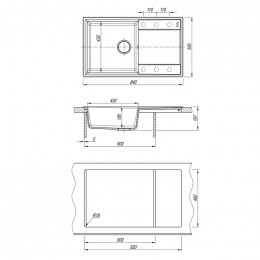 Мойка для кухни Lemark Imandra 9910035 84x50 серый шелк
