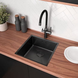 Мойка для кухни Lemark Olanga 9932124 44x44 черный матовый