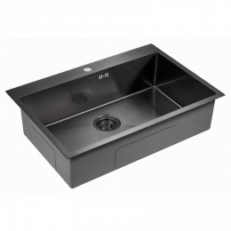 Мойка для кухни Paulmark Vast PM217551-GM 75х51 вороненая сталь