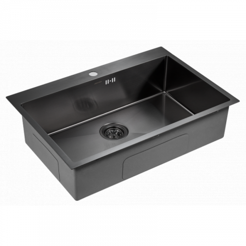 Мойка для кухни Paulmark Vast PM217551-GM 75х51 вороненая сталь