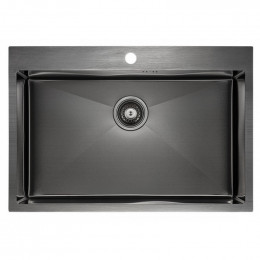 Мойка для кухни Paulmark Vast PM217551-GM 75х51 вороненая сталь