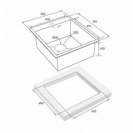 Мойка для кухни Paulmark Favor PM214551-BS 45х51 сталь