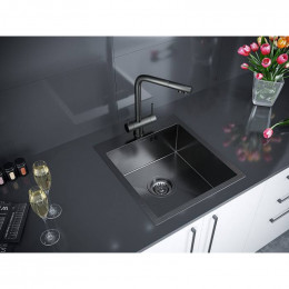 Мойка для кухни Paulmark Favor PM214551-GM 45х51 вороненая сталь