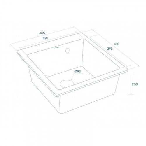 Мойка для кухни Paulmark Zemar PM104651-BL 46х51 черный