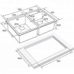 Мойка для кухни Paulmark Helfer PM237851-BS 78х51 сталь