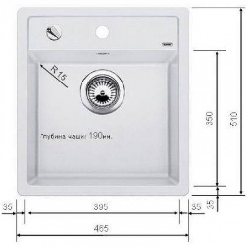Мойка Blanco Dalago 45 арт. 517162, шампань, с клапаном-автоматом, 46,5*51 см