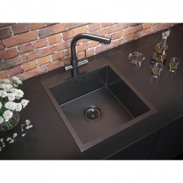 Мойка для кухни Paulmark Neckar PM804551-GM 45х51 вороненая сталь