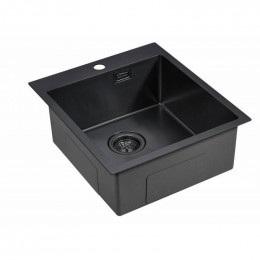 Мойка для кухни Paulmark Neckar PM804551-GM 45х51 вороненая сталь