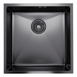 Мойка MIXLINE подстольный монтаж 50х50 (3,0) вып 3 1/2, 20см с сифоном(черный графит PRO (547228)