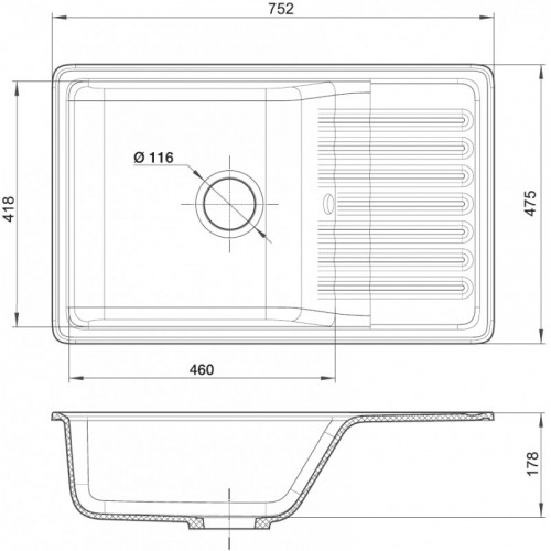 Мойка кухонная GranFest Quarz GF-ZW-72 песок