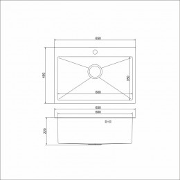 Мойка MIXLINE настольный монтаж 65х45 (3,0) вып 3 1/2, 22см с сифоном черный графит PRO (547238)