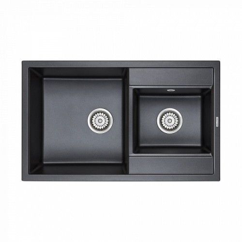 Мойка для кухни Paulmark Tandem PM238250-BLM 82х50 черный металлик