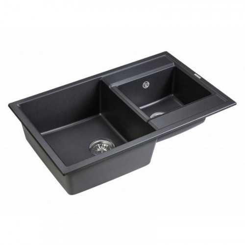 Мойка для кухни Paulmark Tandem PM238250-BLM 82х50 черный металлик