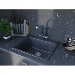 Мойка для кухни Paulmark Kante PM106052-BLM 60х52 черный металлик