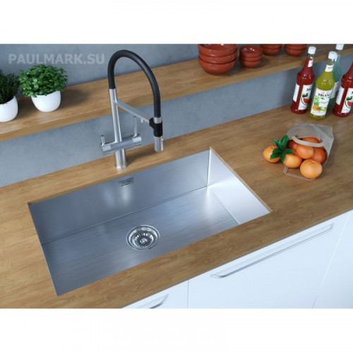 Мойка для кухни Paulmark Koher PM807444-BS4 74х44 сталь